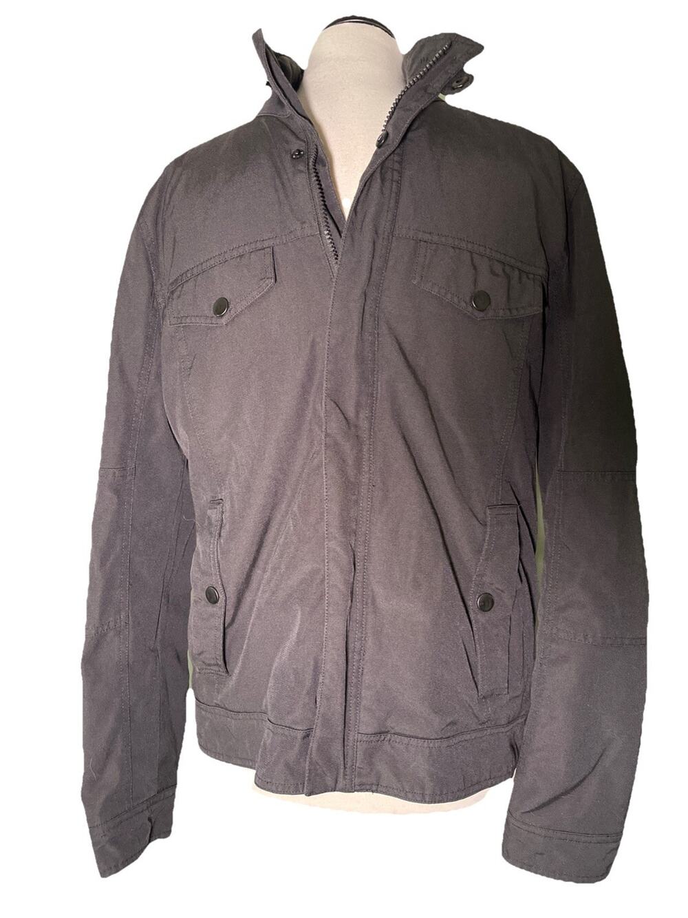 Vintage Kenneth Cole New York Men's Bomber Jacket Medium Black Full Zip Military